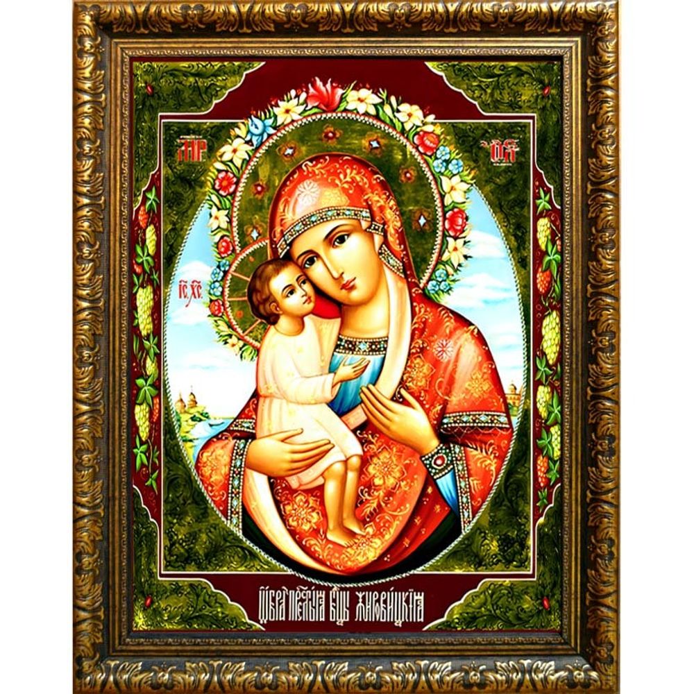 Жировицкая икона Божией Матери на холсте.