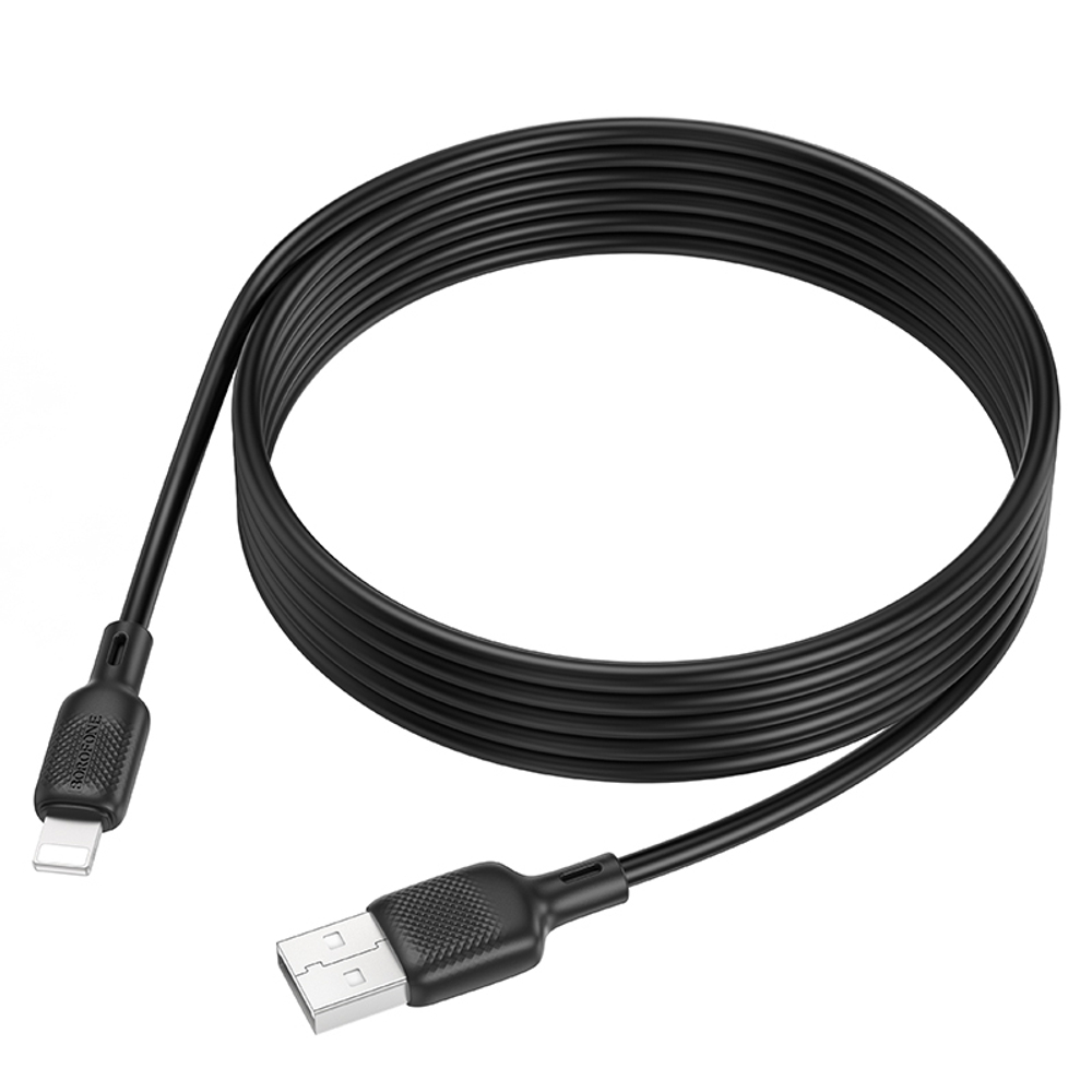 Кабель USB - Lightning BOROFONE BX113 Silicone (черный) 2м