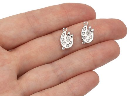 Подвеска "Палитра с Красками" со стразами, 14мм