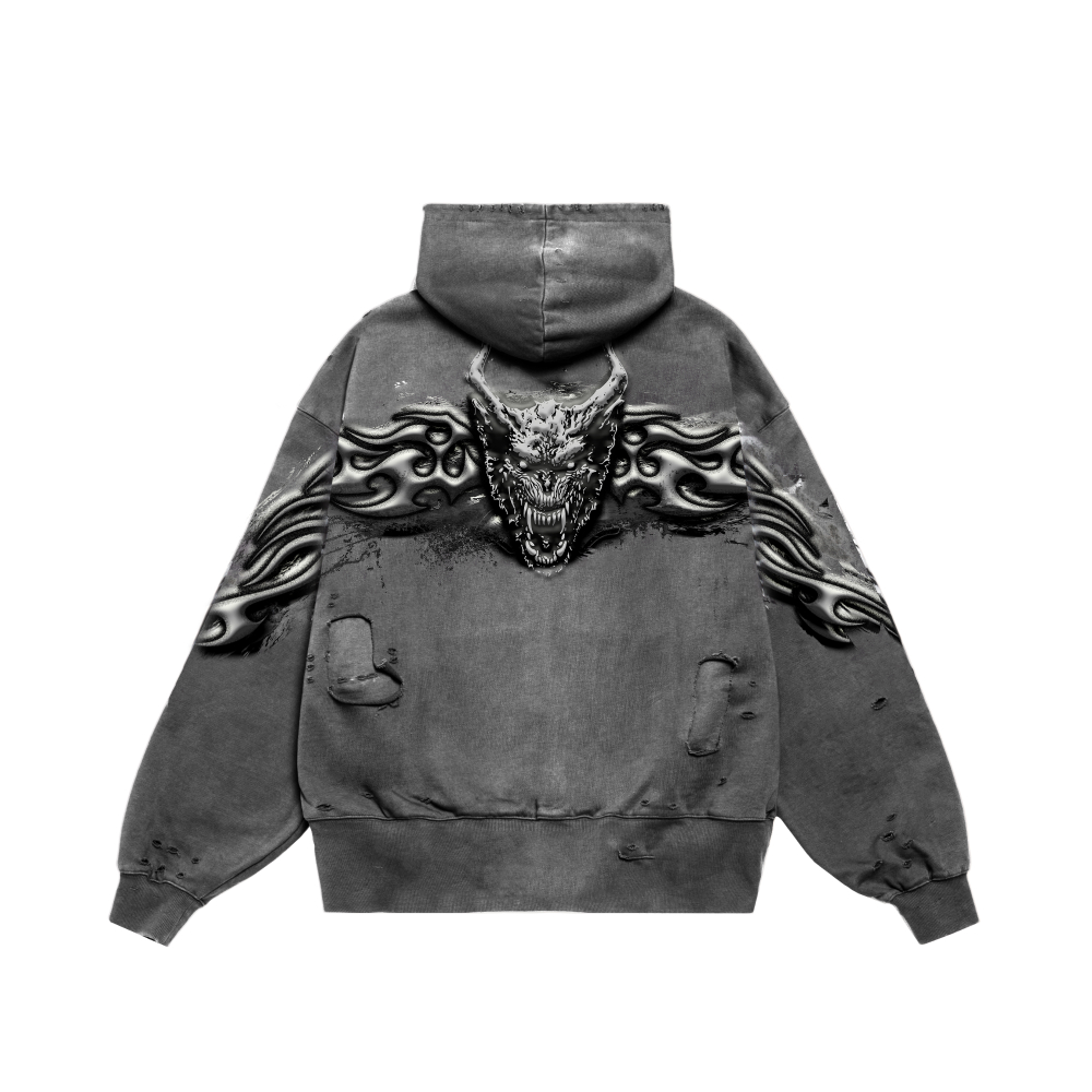 Худи "Рэп и деградация" gray