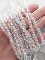 Бусины стеклянные шар в 6мм, прозрачный с переливом