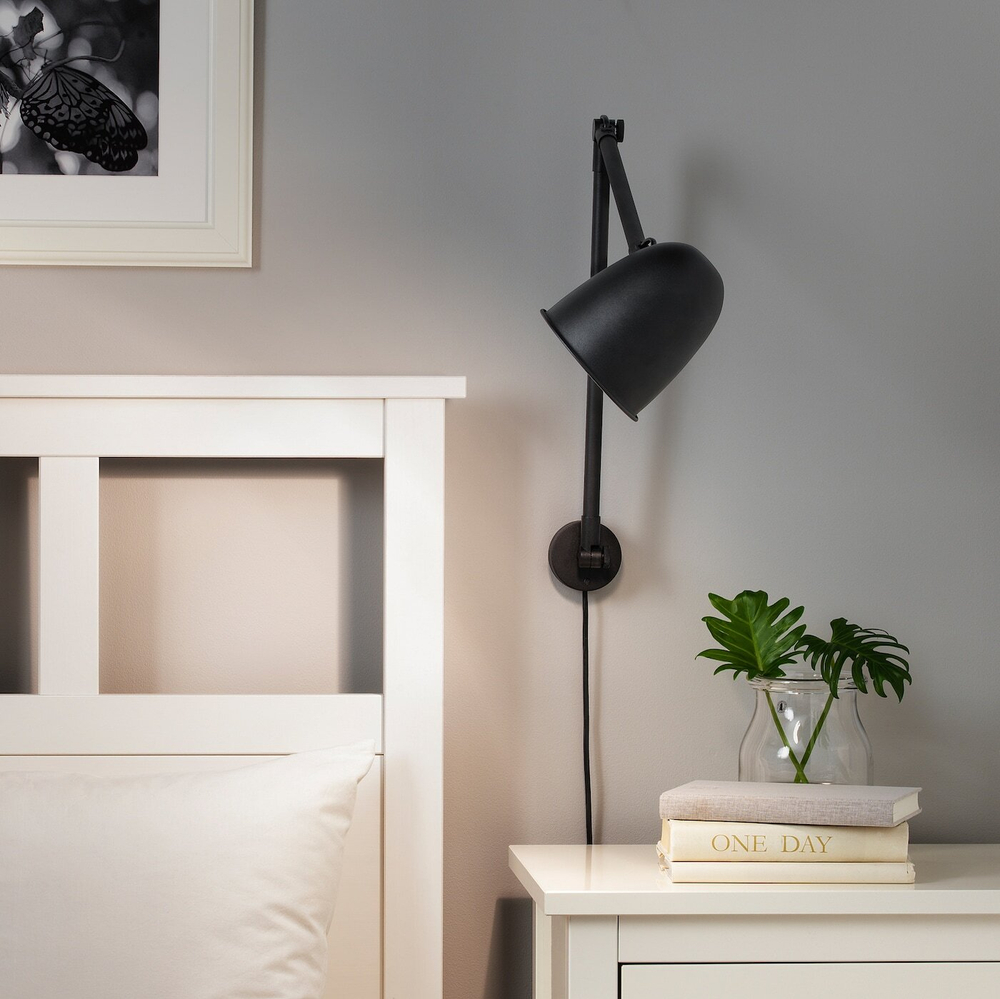 IKEA SKURUP  (ИКЕА СКУРУП)  -  Настольная/настенная лампа, черная