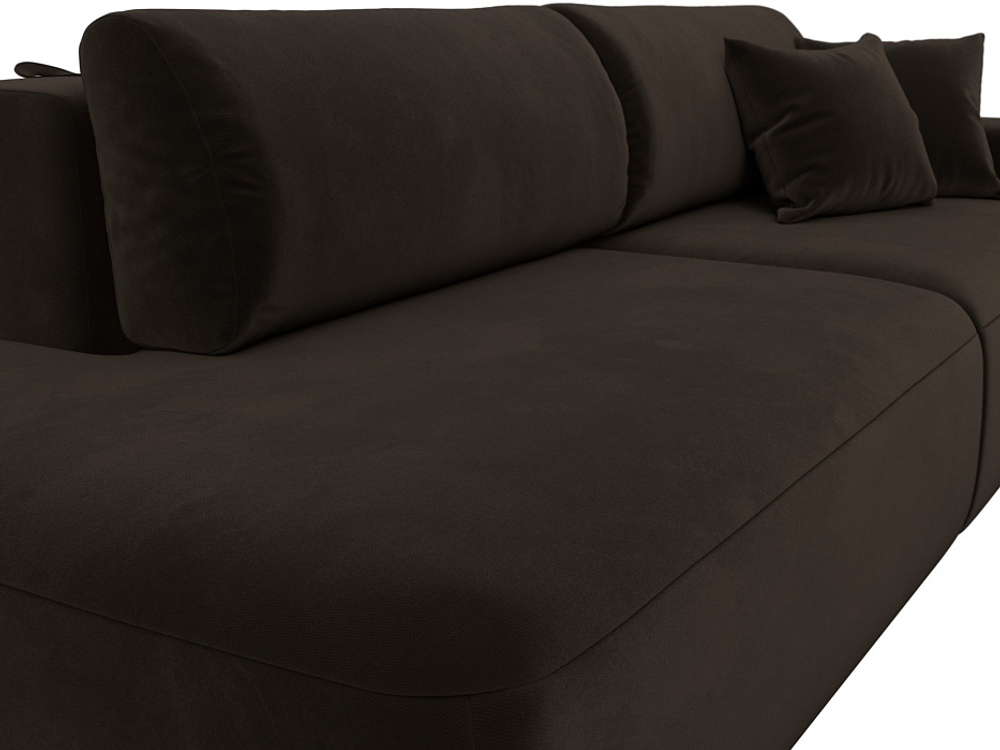 Диван угловой Лига-036 НПБ Модерн правый угол МИКРОВЕЛЬВЕТ Коричневый