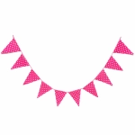 Растяжка 2,5м 10 флажков h29см «Розовый горошек»