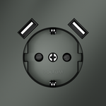 Розетка встраиваемая VOLTUM S70 с заземлением и защитными шторками, 16А, с USB, A+A, (титан)