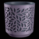 Кашпо для цветов пластиковое 1,25л d-16,2см «Leaves» Слива/Антрацит