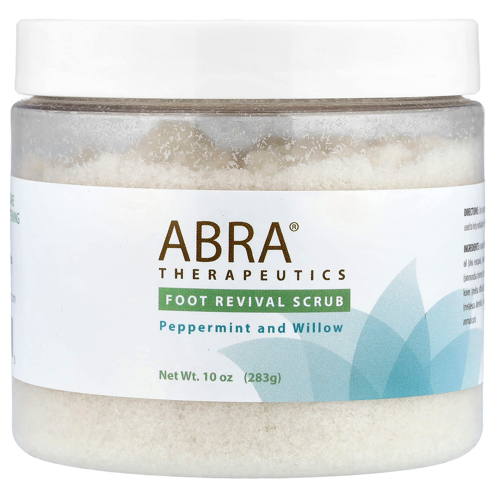 Abra Therapeutics, восстанавливающий скраб для ног, перечная мята и ива, 283 г (10 унций)