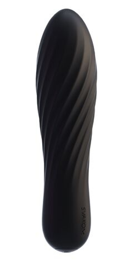 Черная вибропуля Tulip - 10,6 см.