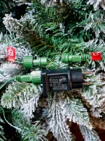 Заснеженная елка с гирляндой встроенной «ile Grande» (Литая+пвх) 240 см / 2,4 м