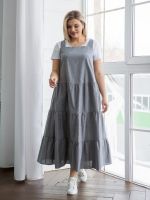 Сарафан 1251 серый Novita (Акция)