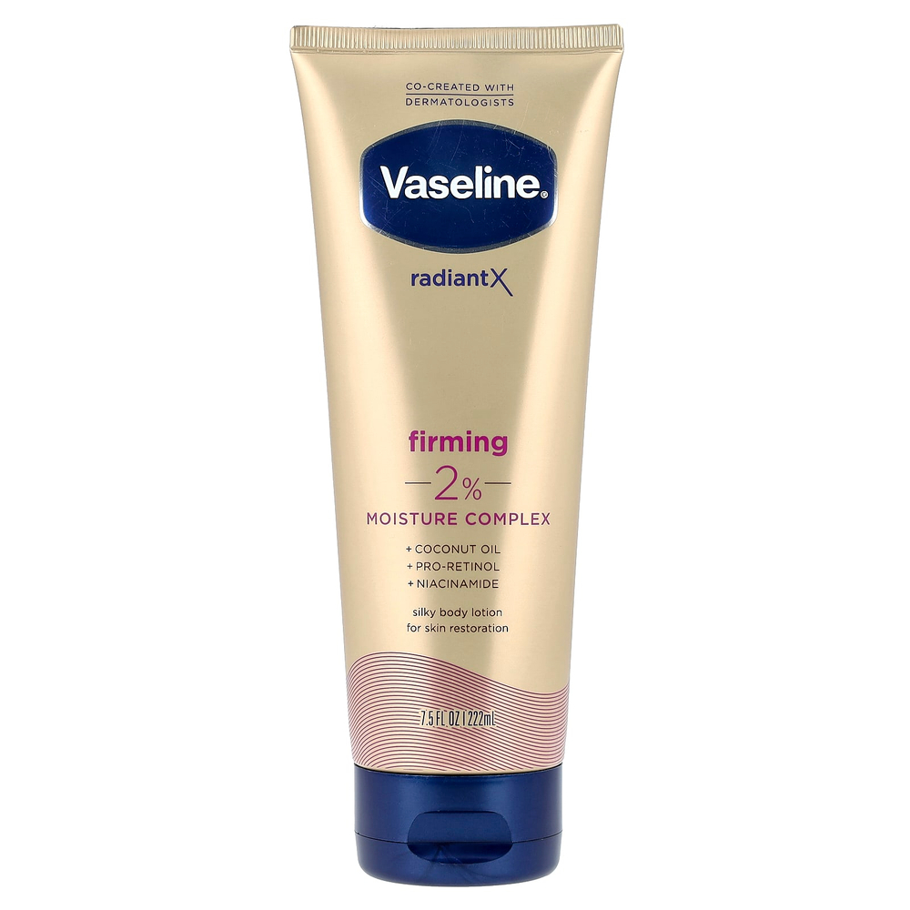Vaseline, Radiant X, укрепляющий шелковистый лосьон для тела, очищающая ваниль, сияющий цитрус и цветы, 222 мл (7,5 жидк. унции)