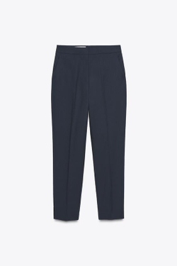 ZARA БРЮКИ С РАЗРЕЗАМИ СНИЗУ, МОРСКОЙ ТЕМНО-СИНИЙ