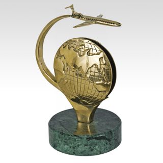 Визитница "Глобус с лайнером" (на камне)