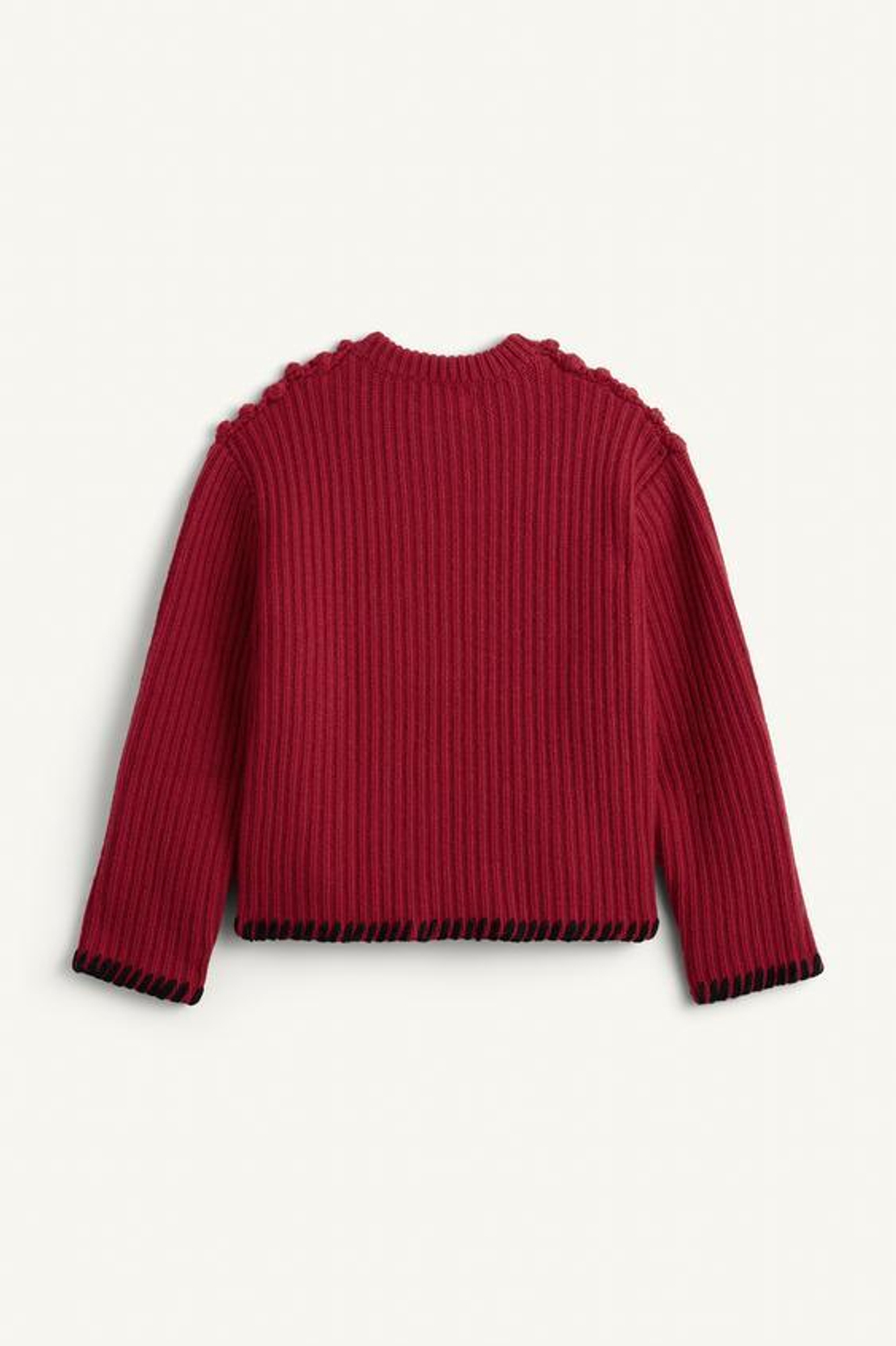 ZARA СВИТЕР СВОБОДНОГО КРОЯ ПЛОТНОЙ ВЯЗКИ, ВИННЫЙ