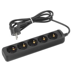Удлинитель электрический ЭРА UX-5e-1,5m-B с заземлением 5 розеток 1,5 м ПВС 3х0,75мм2 10А черный | 