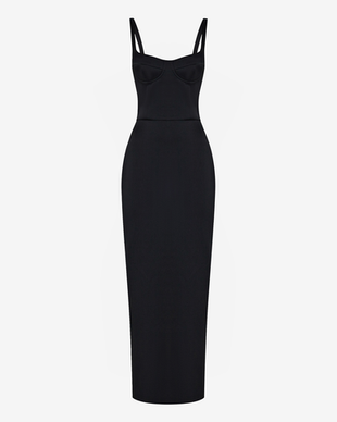 Платье-бюстье макси из сатина