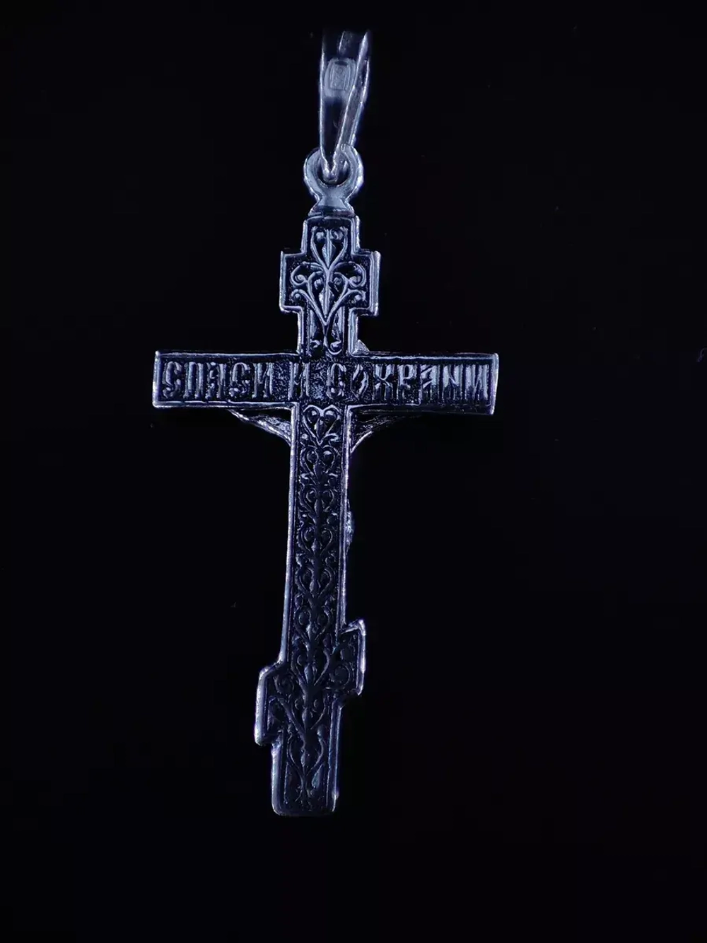 Ювелирная подвеска крестик серебро