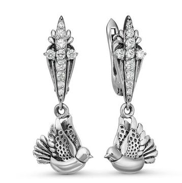 Серьги "Райские птички"