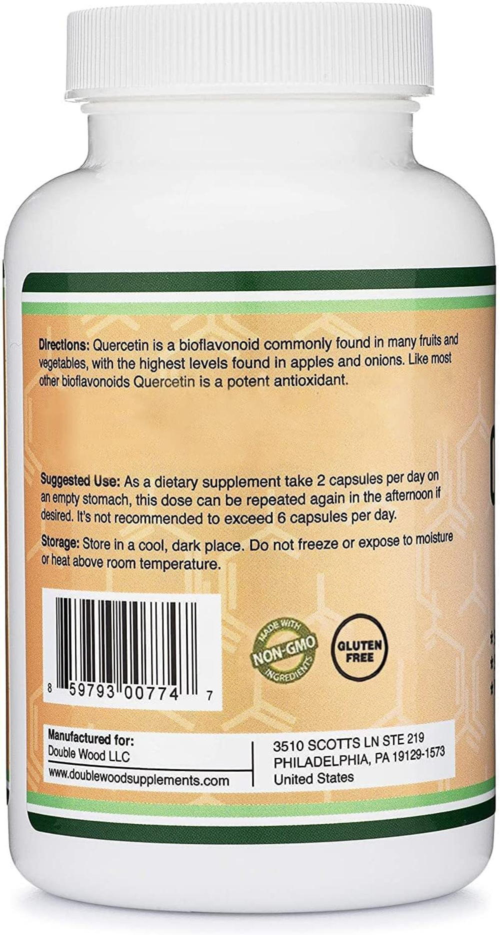 Double Wood Quercetin with bromelain 1200mg 120 caps.