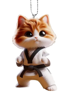 Брелок TKD акриловый Кот рыжий на разъемной цепочке