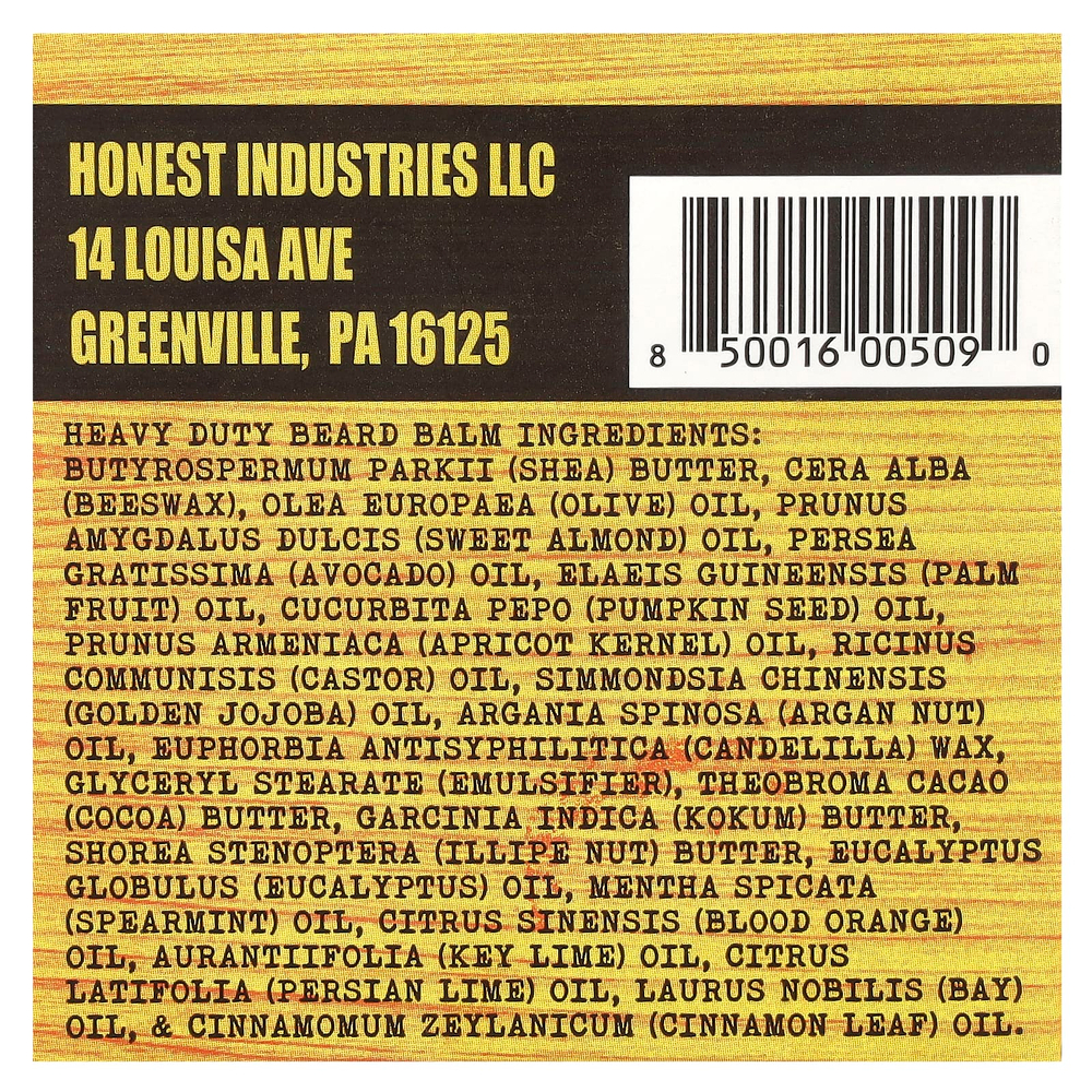 Honest Amish, Бальзам для бороды, для тяжелых условий эксплуатации, 120 мл (4 унции)