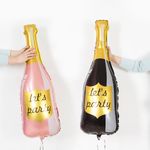 Шар (40''/102 см) Фигура, Бутылка Шампанское, Let`s Party, Розовый, 1 шт.