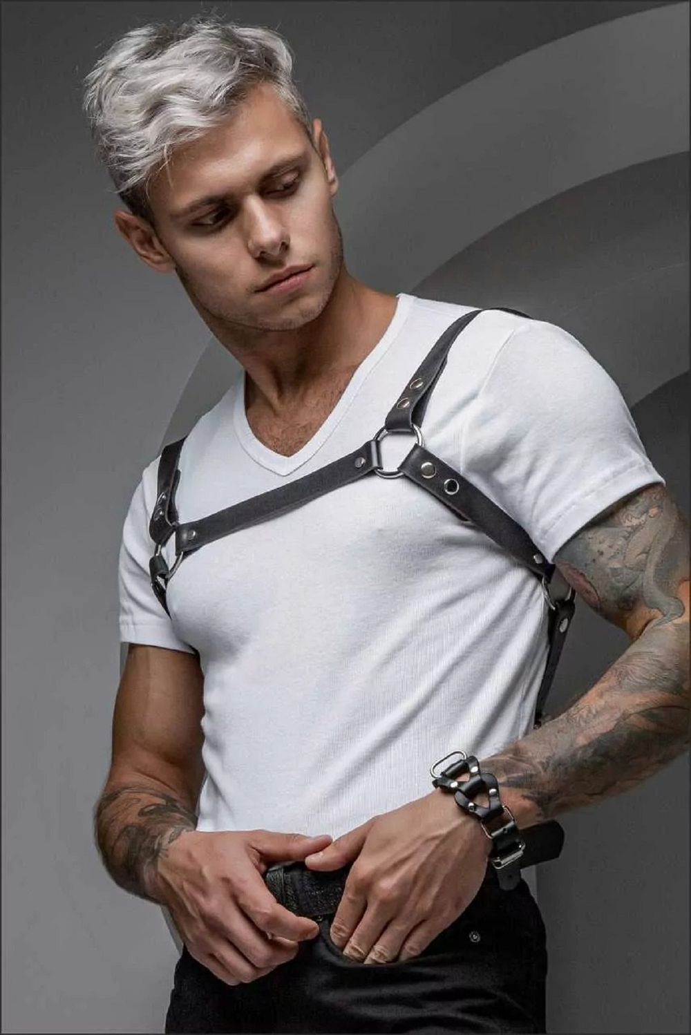 Портупея мужская Ra Style кожа черный S/M