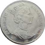 1 крона. Элвис Пресли 100 лет кино. Гибралтар. 1996 год