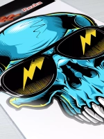 Наклейка - Череп в очках