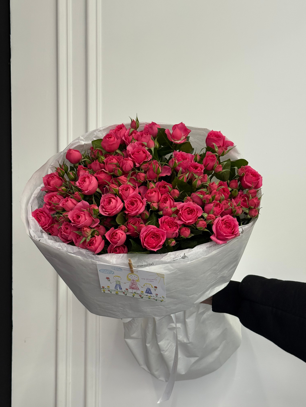 Букет моно из кустовых роз 9 шт