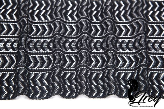 274 ОПТ Кружево эластичное 19 см, Италия, черный 170