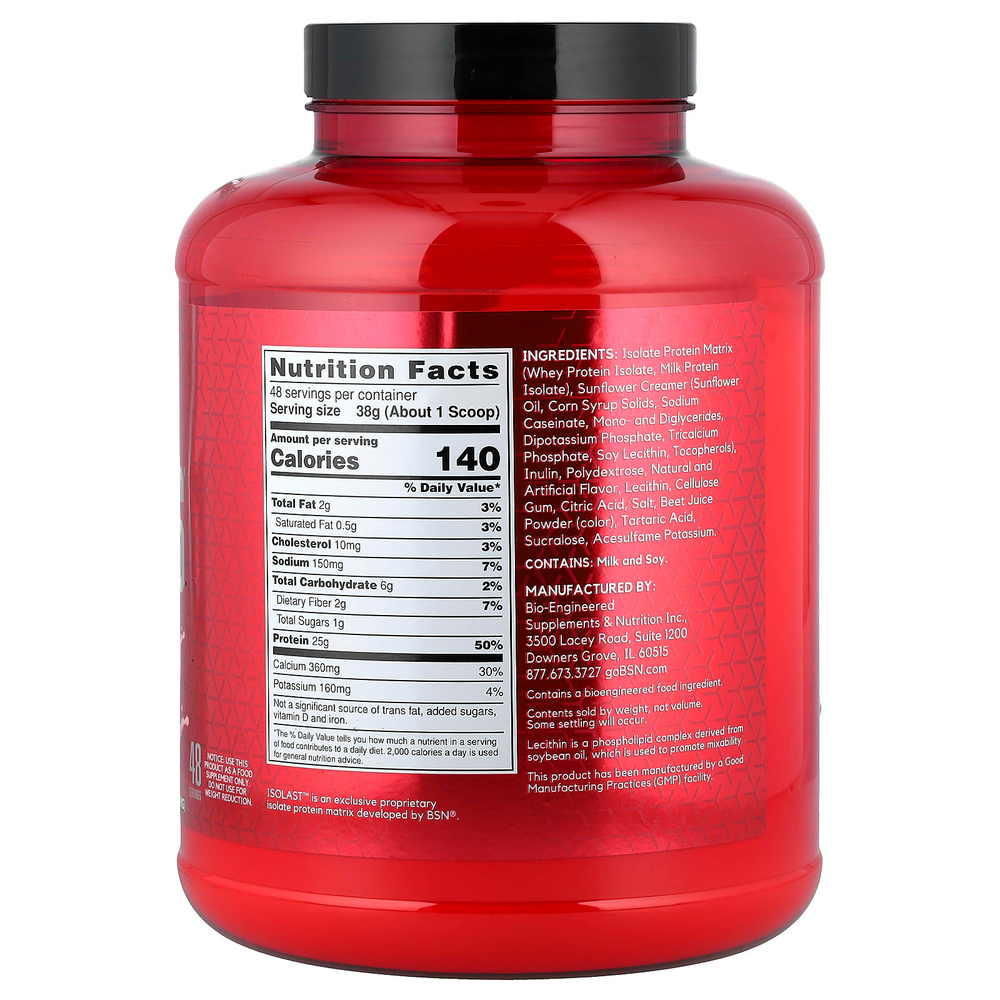 BSN, Syntha-6®, изолят, протеиновая смесь для приготовления напитка, клубничный молочный коктейль, 1,82 кг (4,02 фунта)
