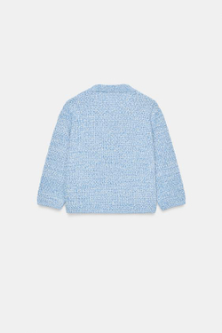 ZARA КАРДИГАН С РУКАВОМ 3/4, НЕБЕСНО-ГОЛУБОЙ