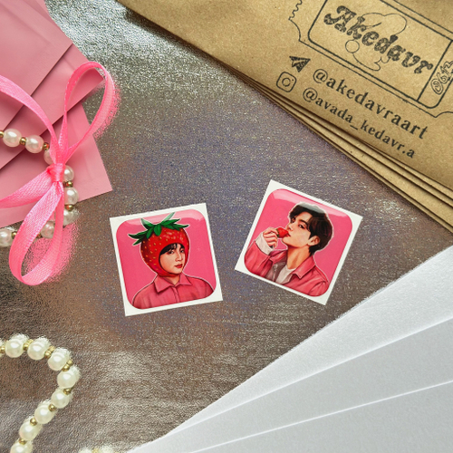 Мини-стикер 3D / BTS / Akedavr / Тэхён & Чонгук (2 шт)