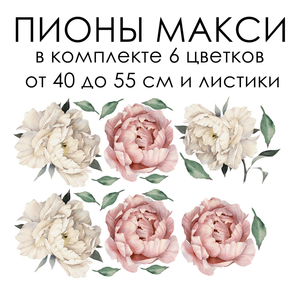 Стикеры ПИОНЫ МАКСИ