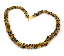 Бусы из цельного натурального янтаря "Коса", 50 см