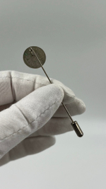 Брошь булавка с цветком с эмалью в технике клуазоне