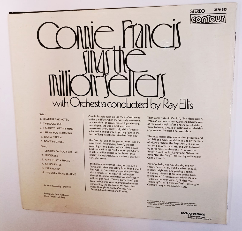 Connie Francis Connie Francis Sings The Million Sellers (UK 1974)