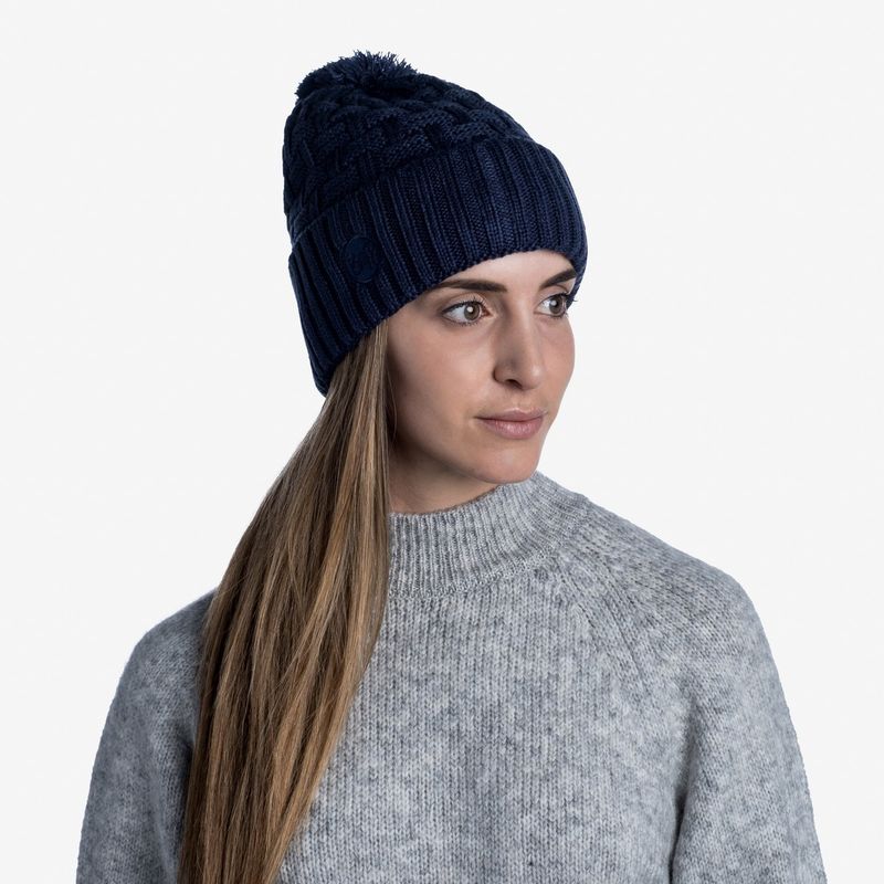 Шапка вязаная с флисом Buff Hat Knitted Polar Airon Night Blue Фото 4