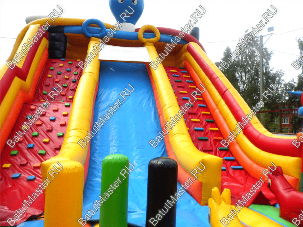 Коммерческий надувной батут "Осьминоги и драконы" 16*8*6 м