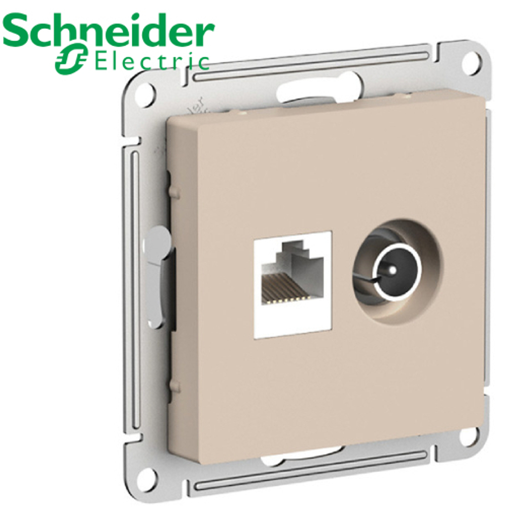 Розетка компьютерная + TV (песочный) AtlasDesign Schneider ATN001289