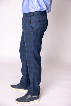 Брюки мужские для мальчика мальчиковые хулиганы узкие зауженные молодёжные стильные полуклассика кэжуал осенние весенние летние зимние демисезонные синие клетка 46 S М M 28 29 размер 170 176 182 188