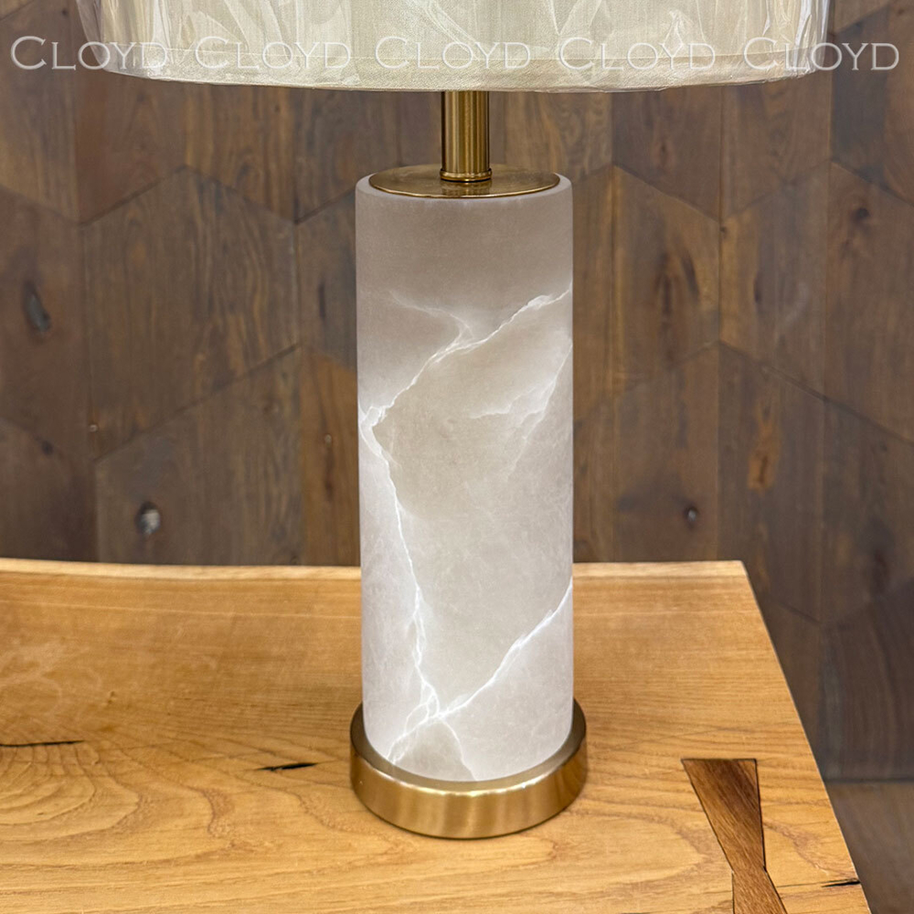 Настольная лампа Cloyd PARMENID T1 / выс. 62 см - алебастр - латунь (арт.30194)