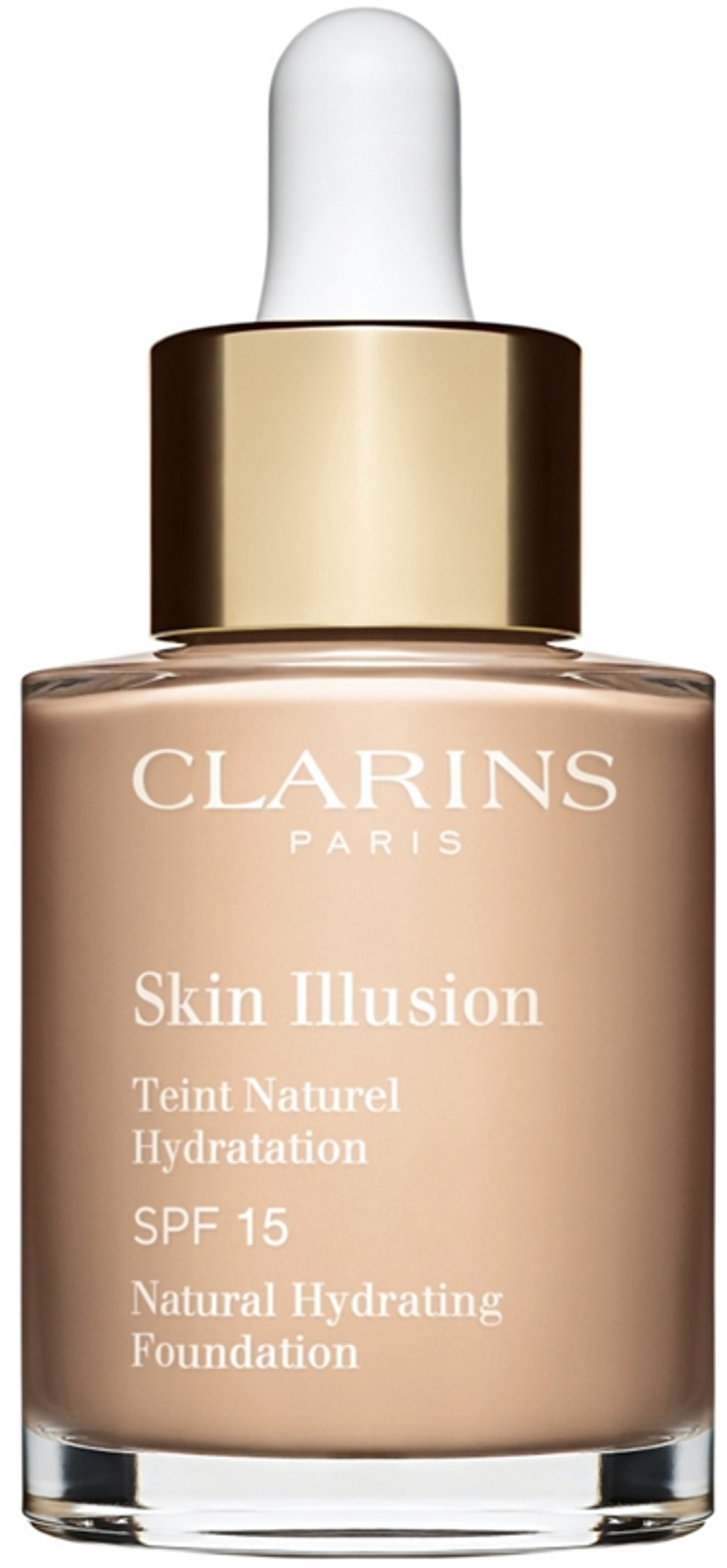 Clarins Skin Illusion Natural Hydrating Foundation - Розовое освещение увлажняющий тональный крем SPF 15 оттенок 102.5C Porcelain, 30 ml