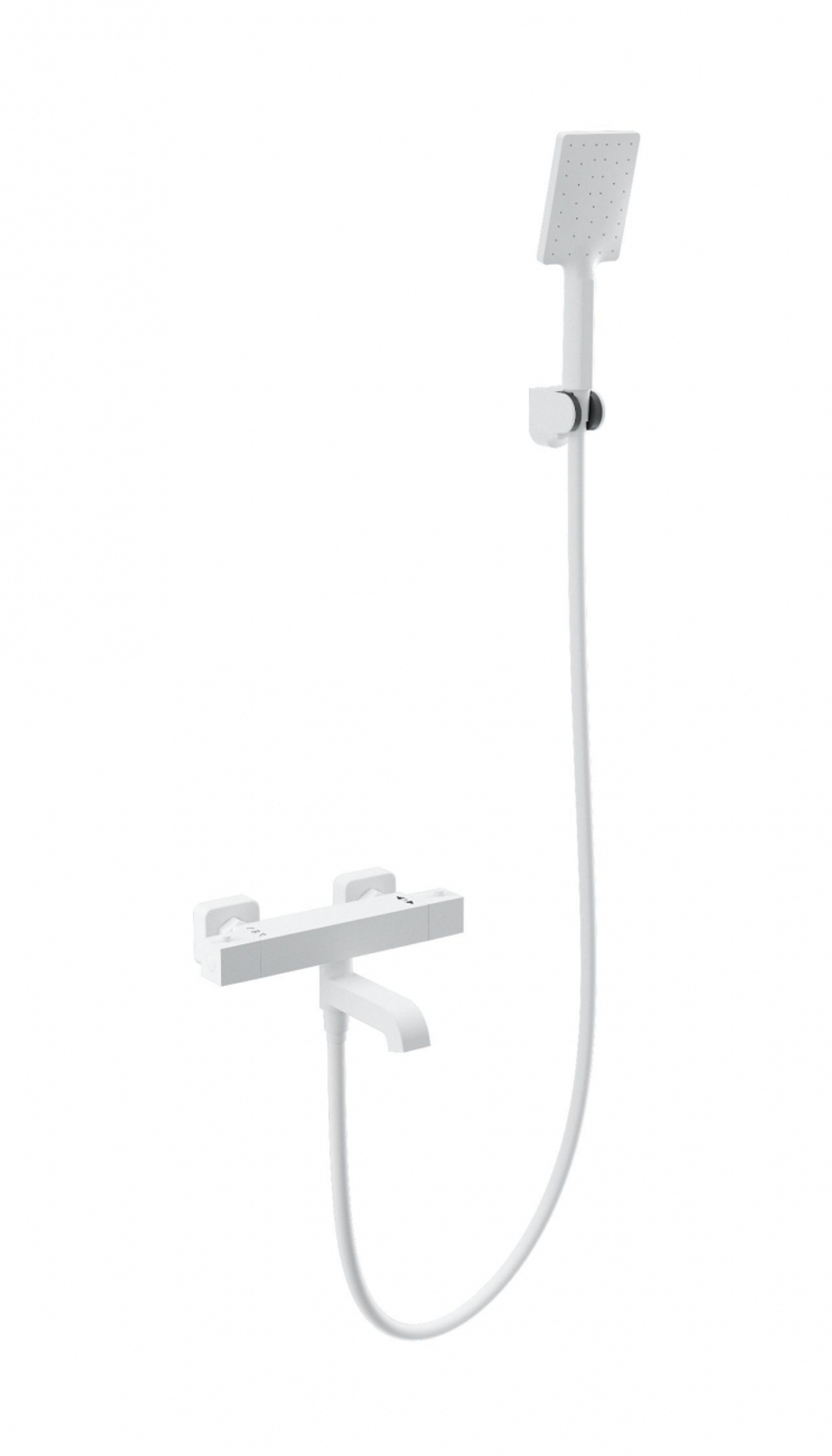 Смеситель для ванны с душем и термостатом WONZON & WOGHAND STAY 3, Белый матовый (WW-B2026-A1-MW)