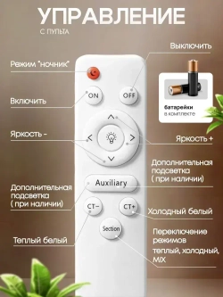 Люстра потолочная светодиодная с пультом 7001/400, светильник в спальню 72Вт