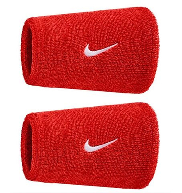 Напульсник теннисный Nike Swoosh Double-Wide 2P - university red/white