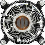 Кулер для CPU BaseTech Original, 1х80мм, 800-2700rpm, 4-pin, Al+Cu, серебристый-черный, 27дБ, TDP 80Вт, INTEL 1200/115x/775, AMD Не поддерживается (BT-ORIG-ALCU)