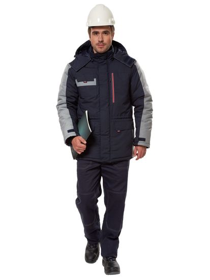 Куртка зимняя "Челленджер" (синий/св.серый)