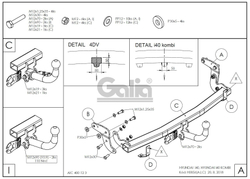 Оцинкованный фаркоп на Hyundai i40 седан/универсал 2012-2019 (без электрики), Galia H085C